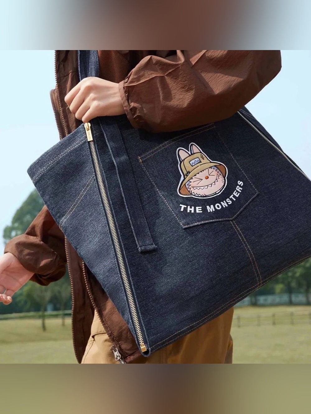 LABUBU THE MONSTERS FALL IN WILD SERIES-Denim Apron Bag